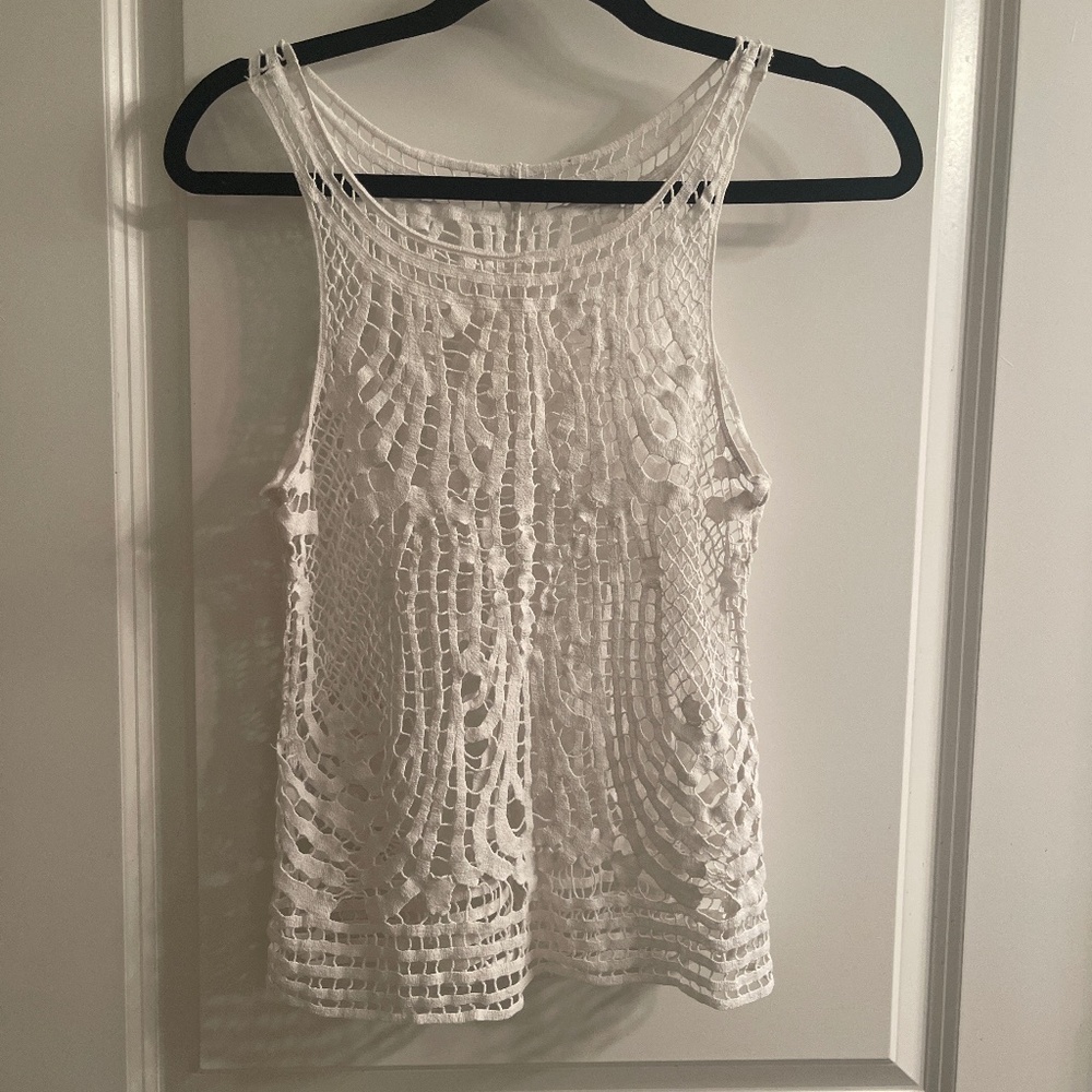 White lace tank top